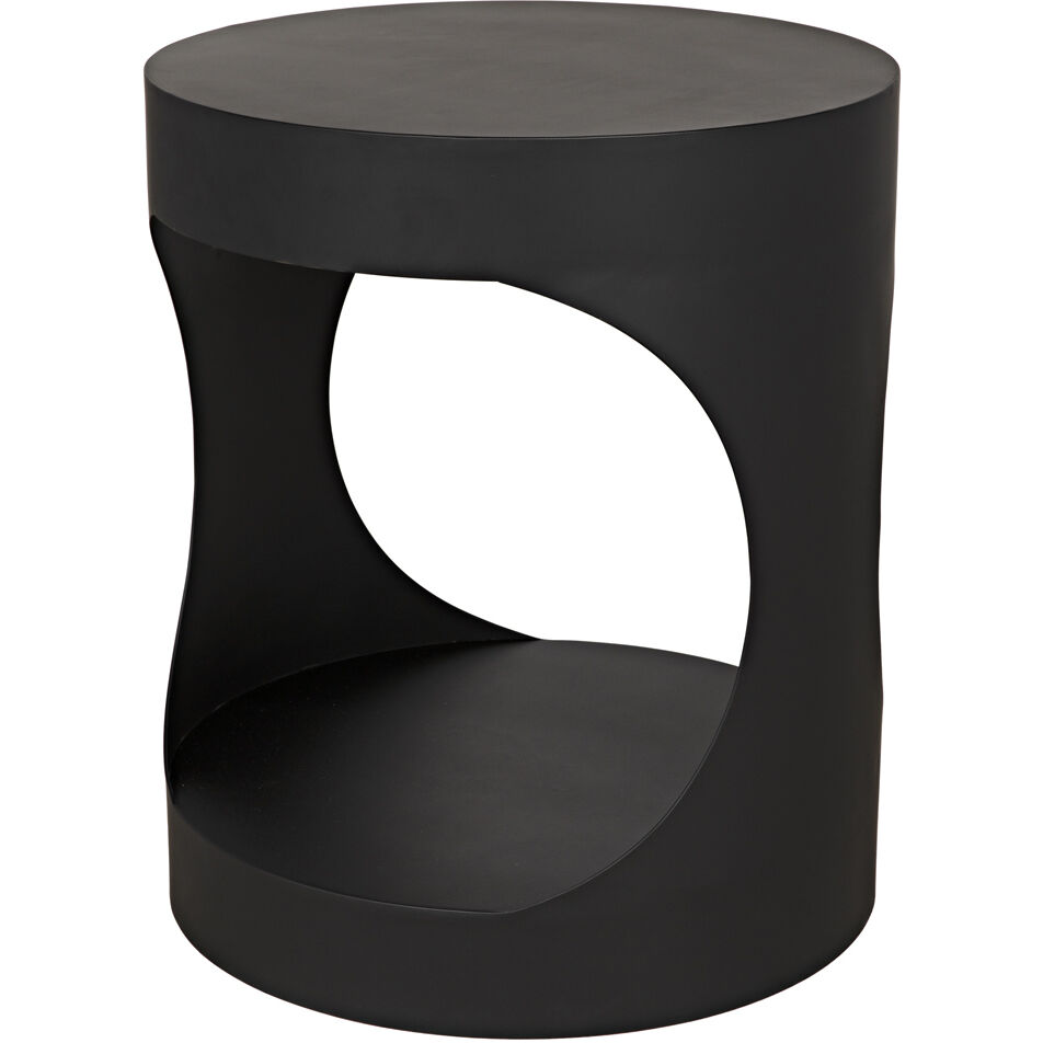 Eclipse 26 X 22 inch Matte Black Side Table, Round