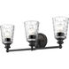Mae 3 Light 23 inch Matte Black Vanity Light Wall Light