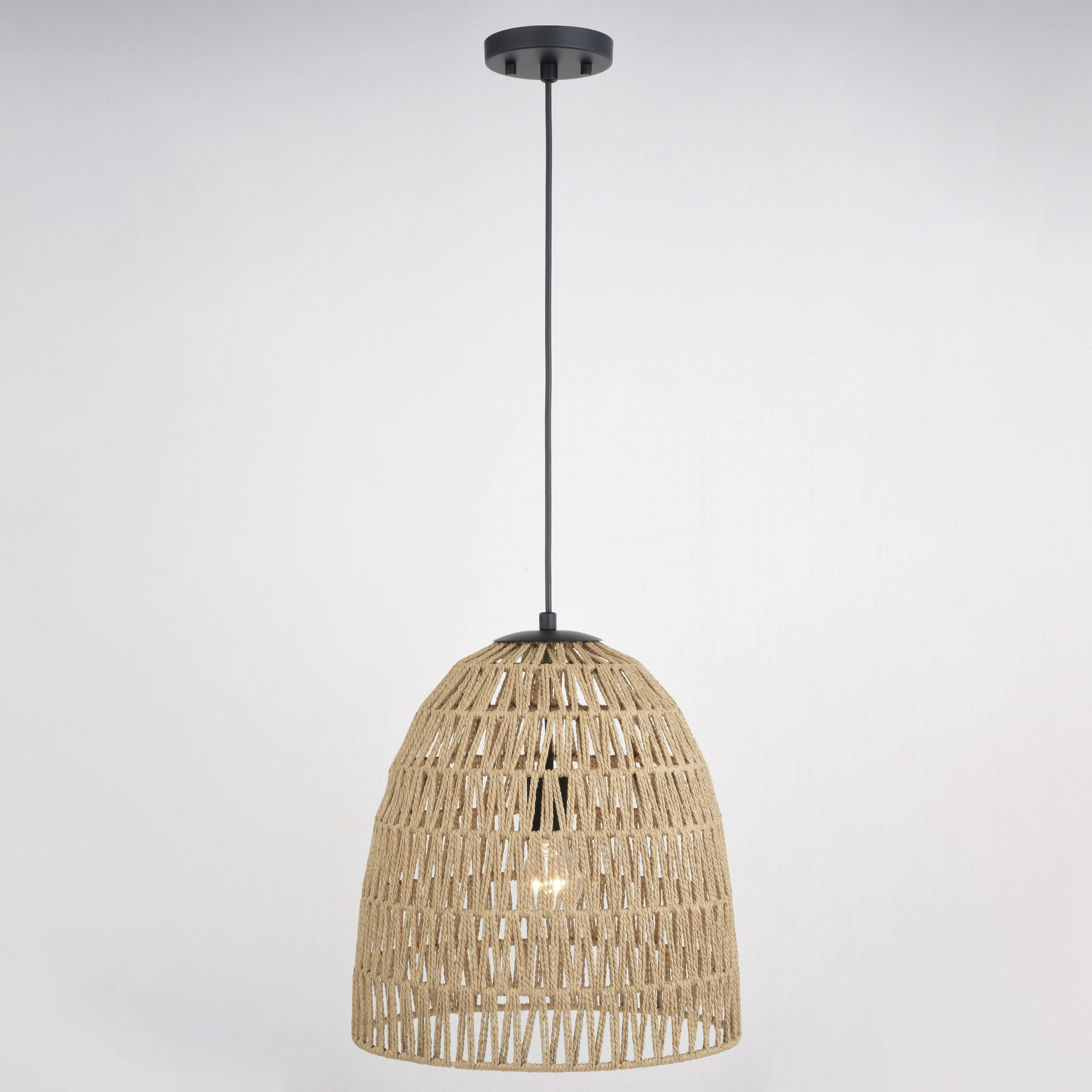 Nassau LED 14 inch Matte Black Pendant Ceiling Light