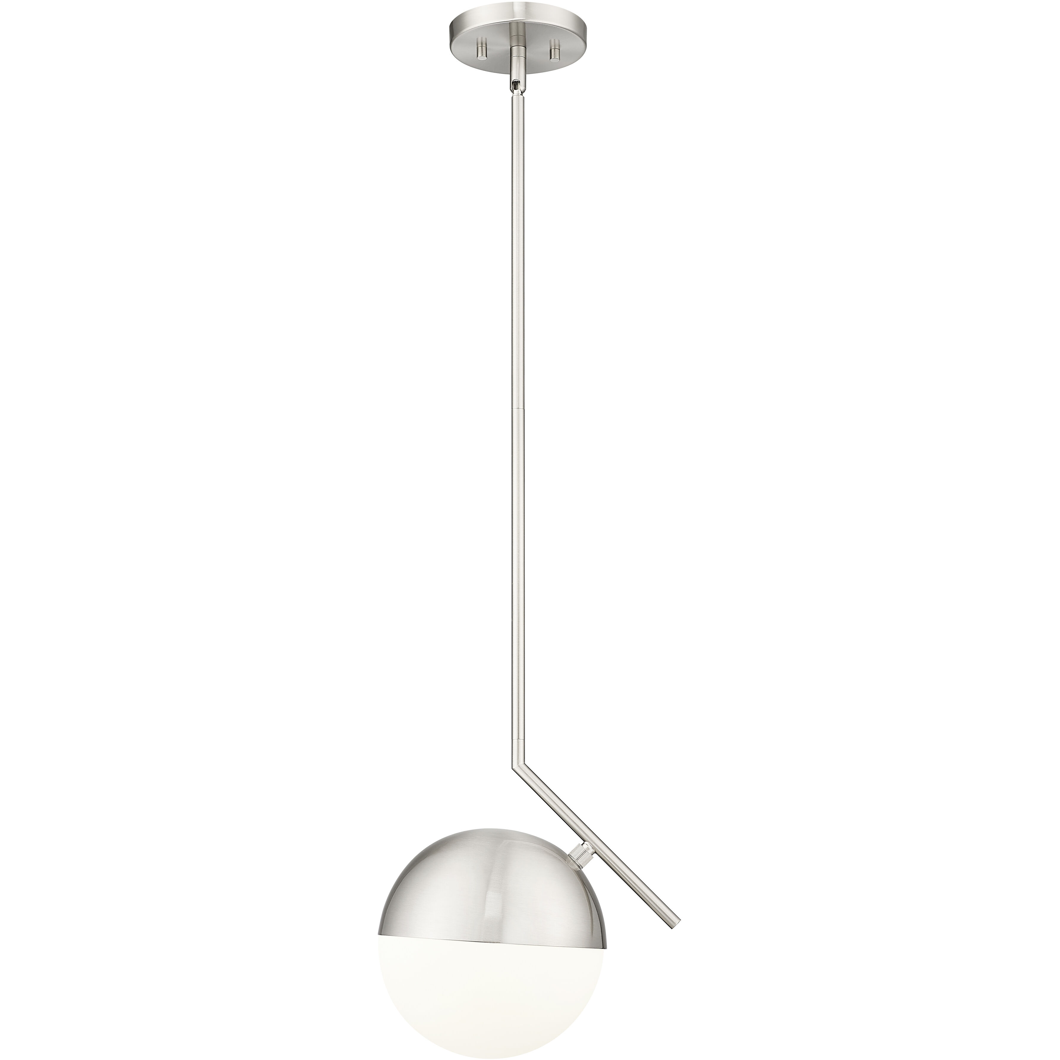 Realm Sphere 1 Light 10.75 inch Brushed Nickel Pendant Ceiling Light