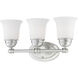 Bella 3 Light 18 inch Brushed Nickel Vanity Light Wall Light
