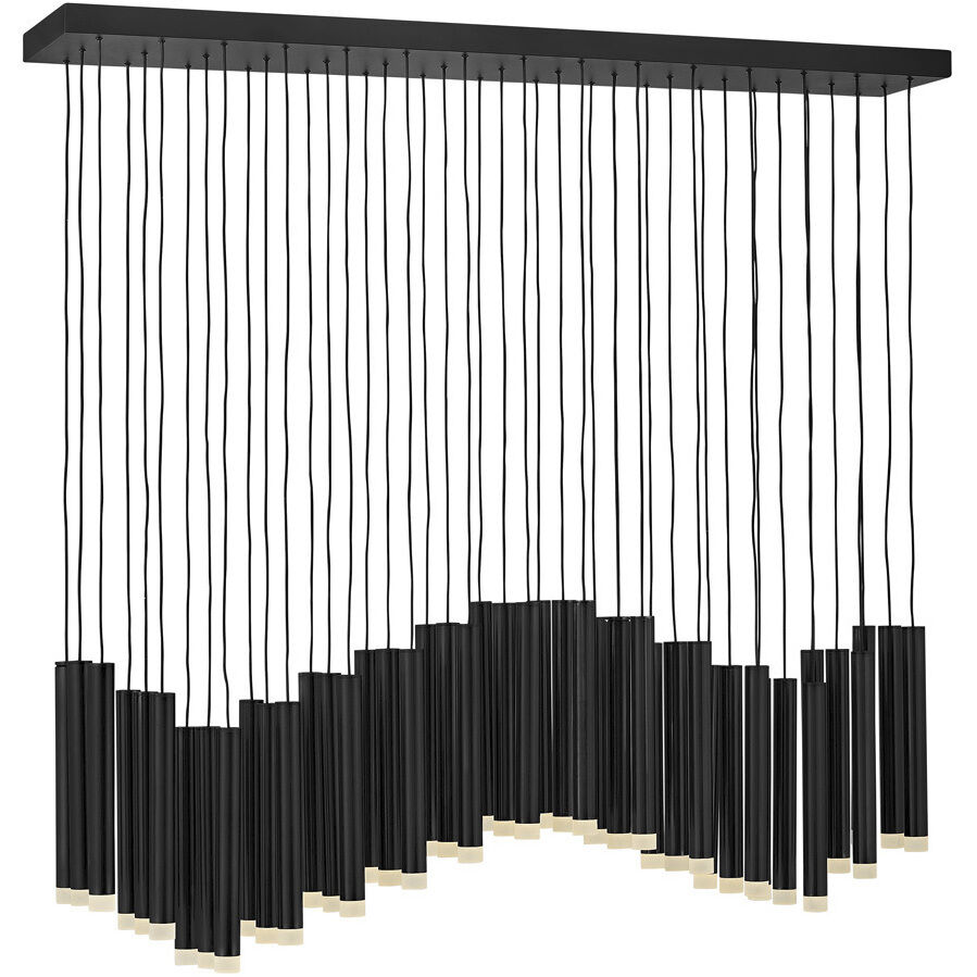 Harmony LED 48 inch Black Chandelier Ceiling Light, Linear & Oval