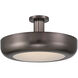 Macey LED 22.25 inch Harlow Bronze Semi-Flush Mount Ceiling Light