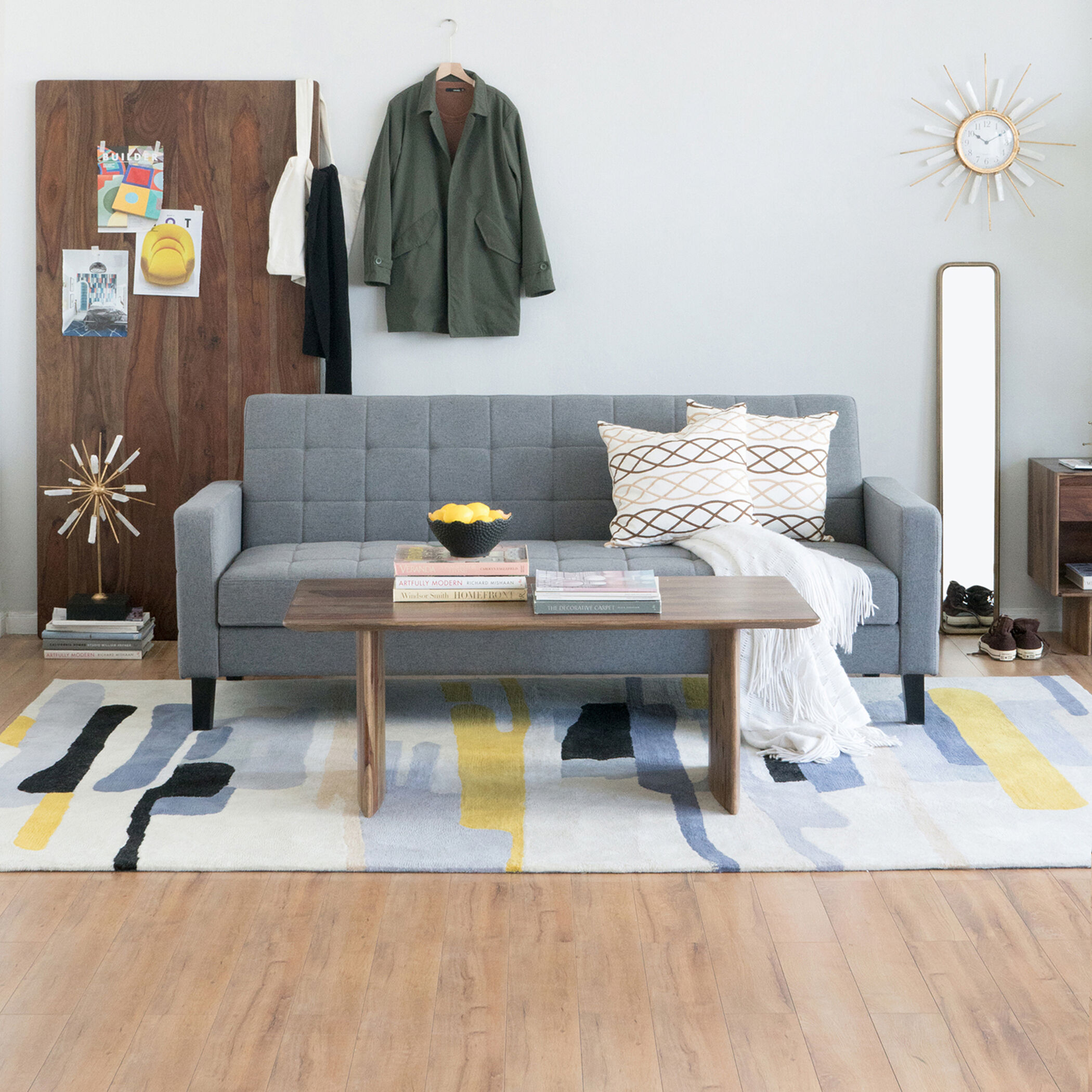 Small Biscuit Tufted Gray Sofa