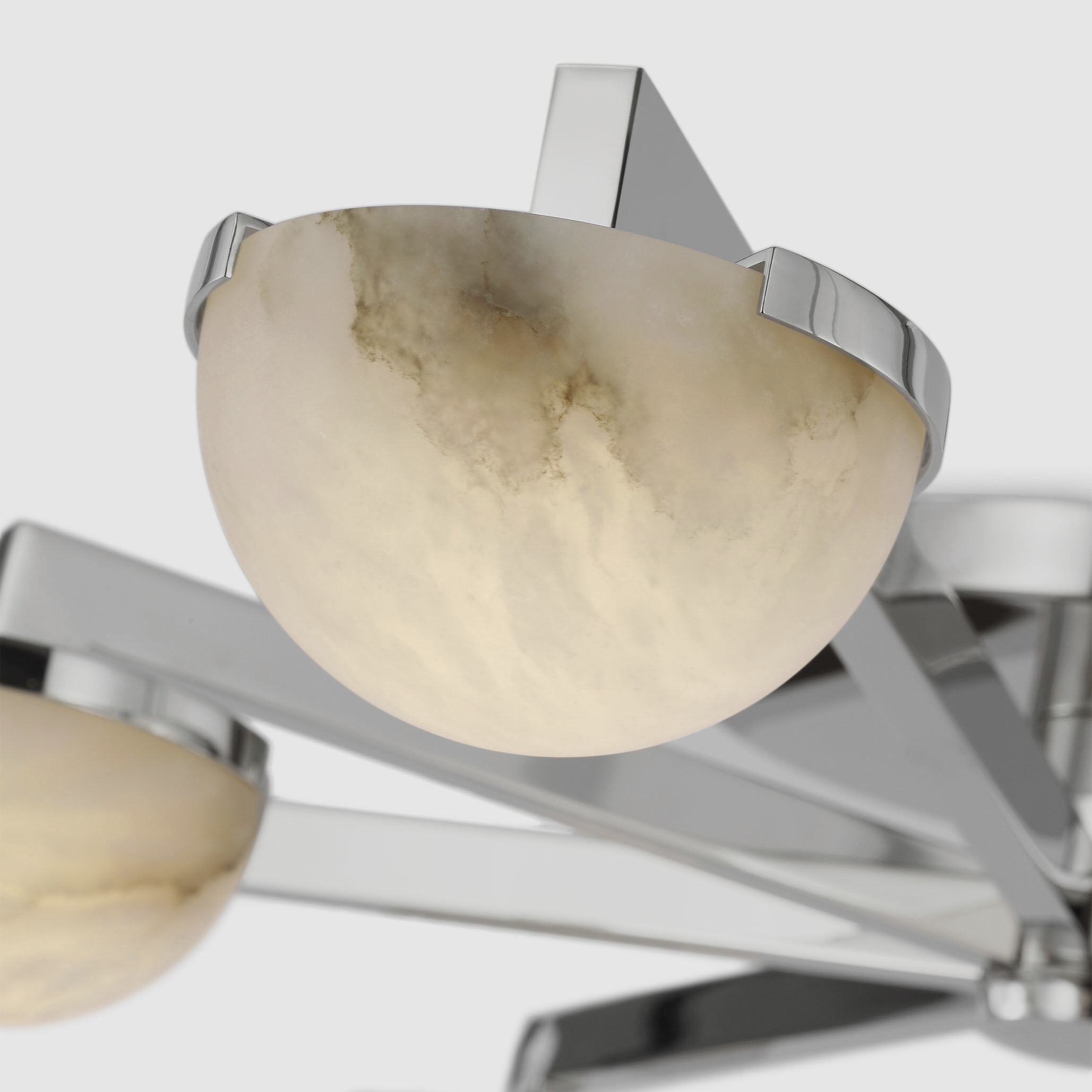 Kelly Wearstler Pedra LED 36 inch Polished Nickel Staggered Arm Flush Mount Ceiling Light, Large