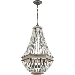 Summerton 4 Light 18 inch Washed Gray with Malted Rust Chandelier Ceiling Light