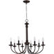Candle 8 Light 27 inch Rubbed Oil Bronze Chandelier Ceiling Light