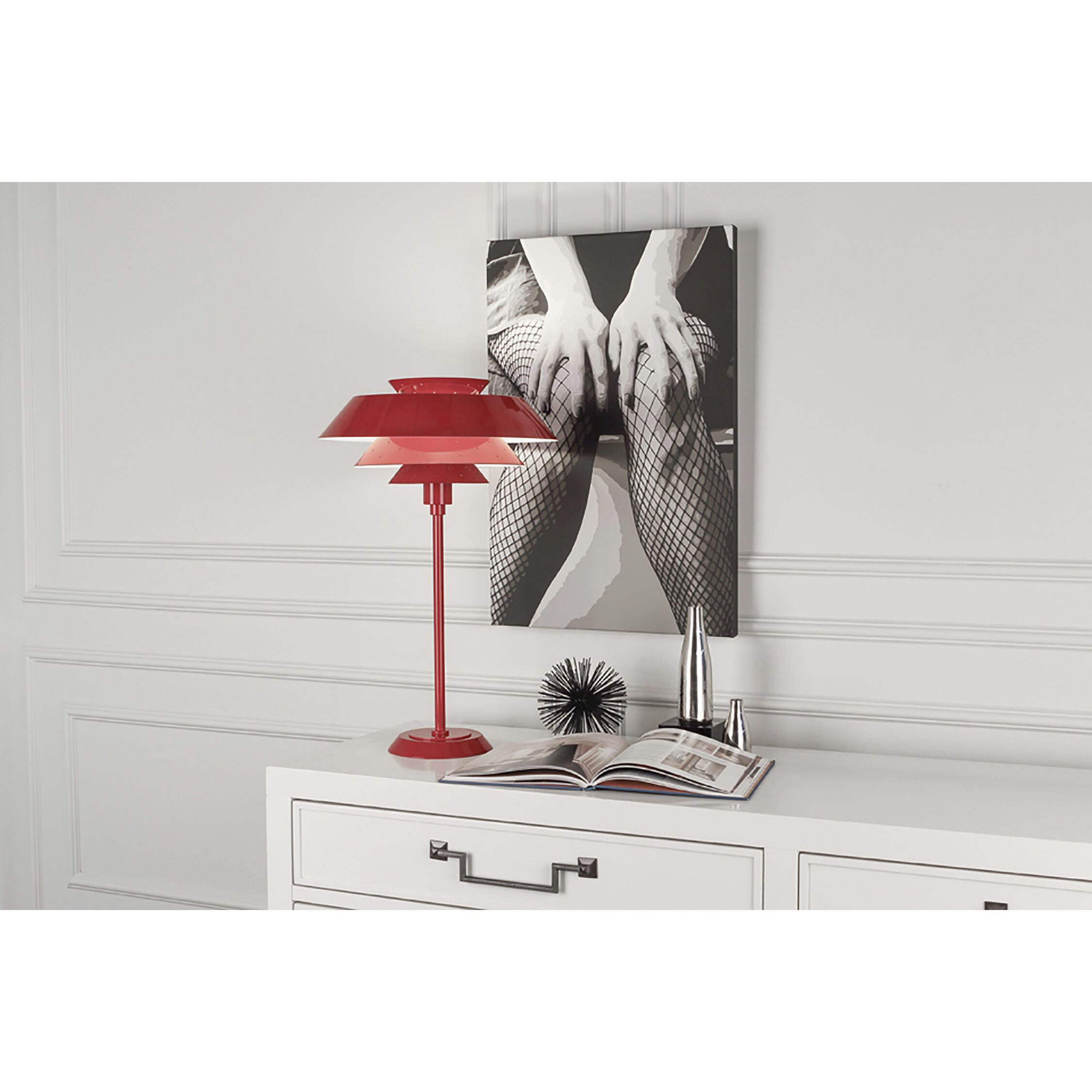 Pierce 26.5 inch 150.00 watt Ruby Red Table Lamp Portable Light