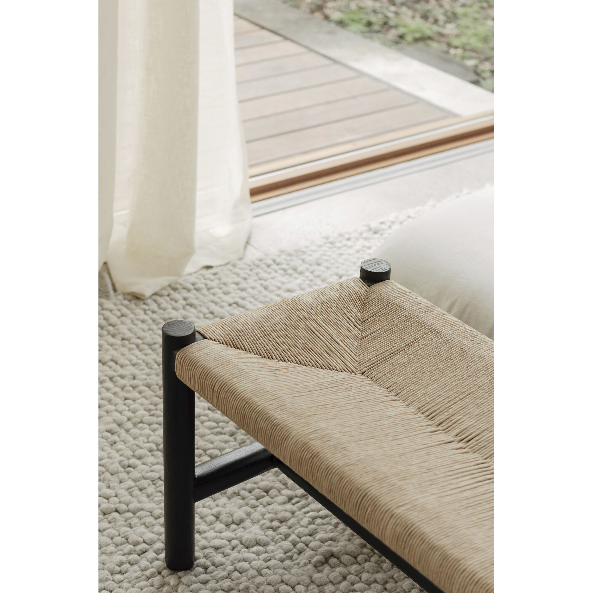 Hawthorn Black Bench, Large