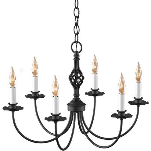 Twist Basket 6 Light 23 inch Black Chandelier Ceiling Light