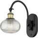 Ballston Ithaca 1 Light 6 inch Black Antique Brass Sconce Wall Light