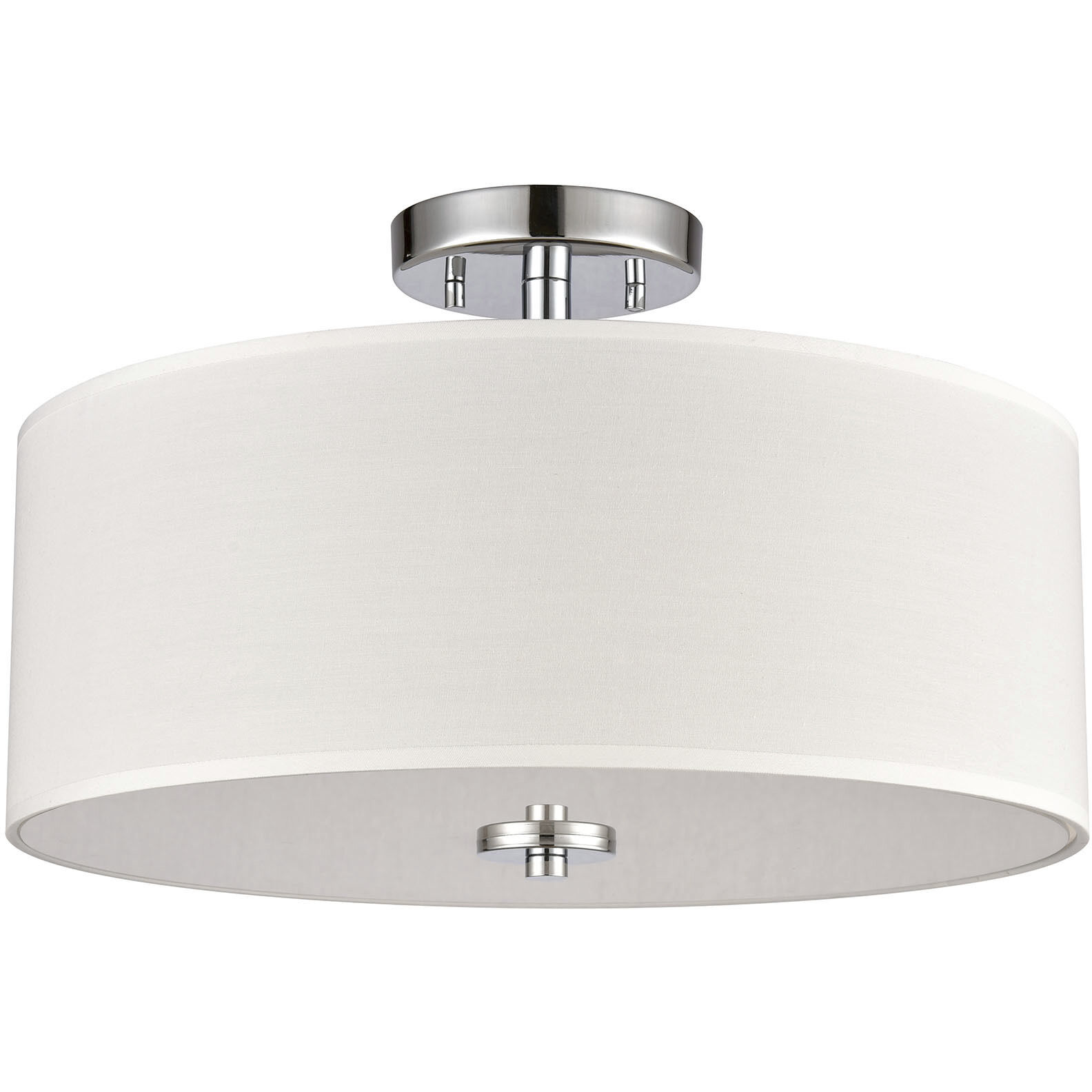 Oak Valley 2 Light 16 inch Chrome Semi Flush Mount Ceiling Light