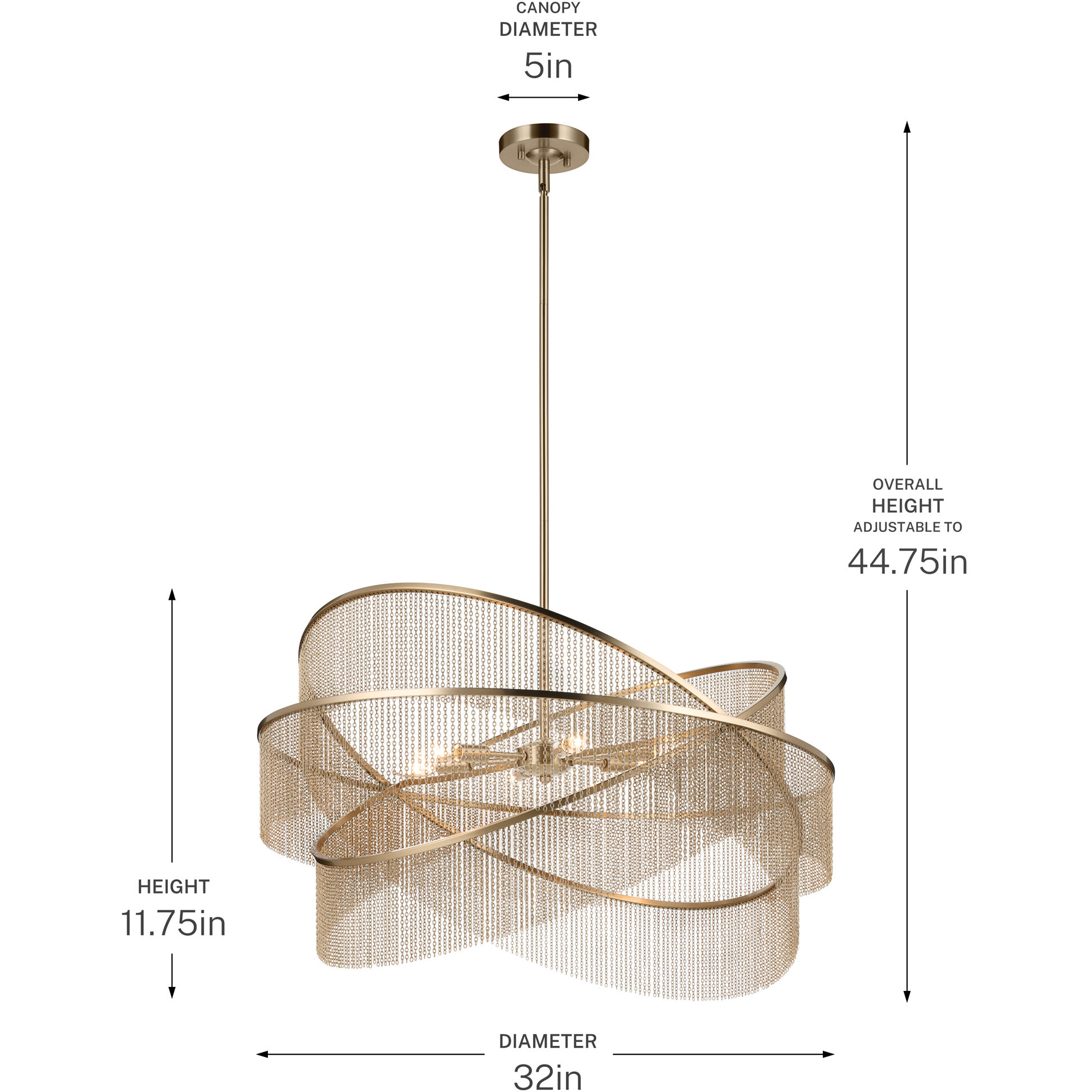 Khaite 6 Light Champagne Bronze Chandelier Ceiling Light