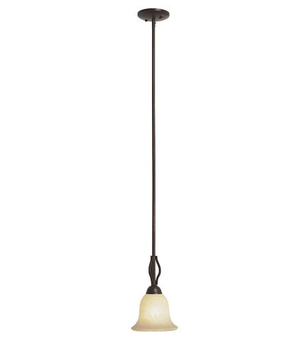 Farmhouse 1 Light 7 inch Rubbed Oil Bronze Mini-Pendant Ceiling Light in Tea Stain