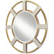 Camille 36 inch Cream/Brushed Brass/Mirror Wall Mirror, Round