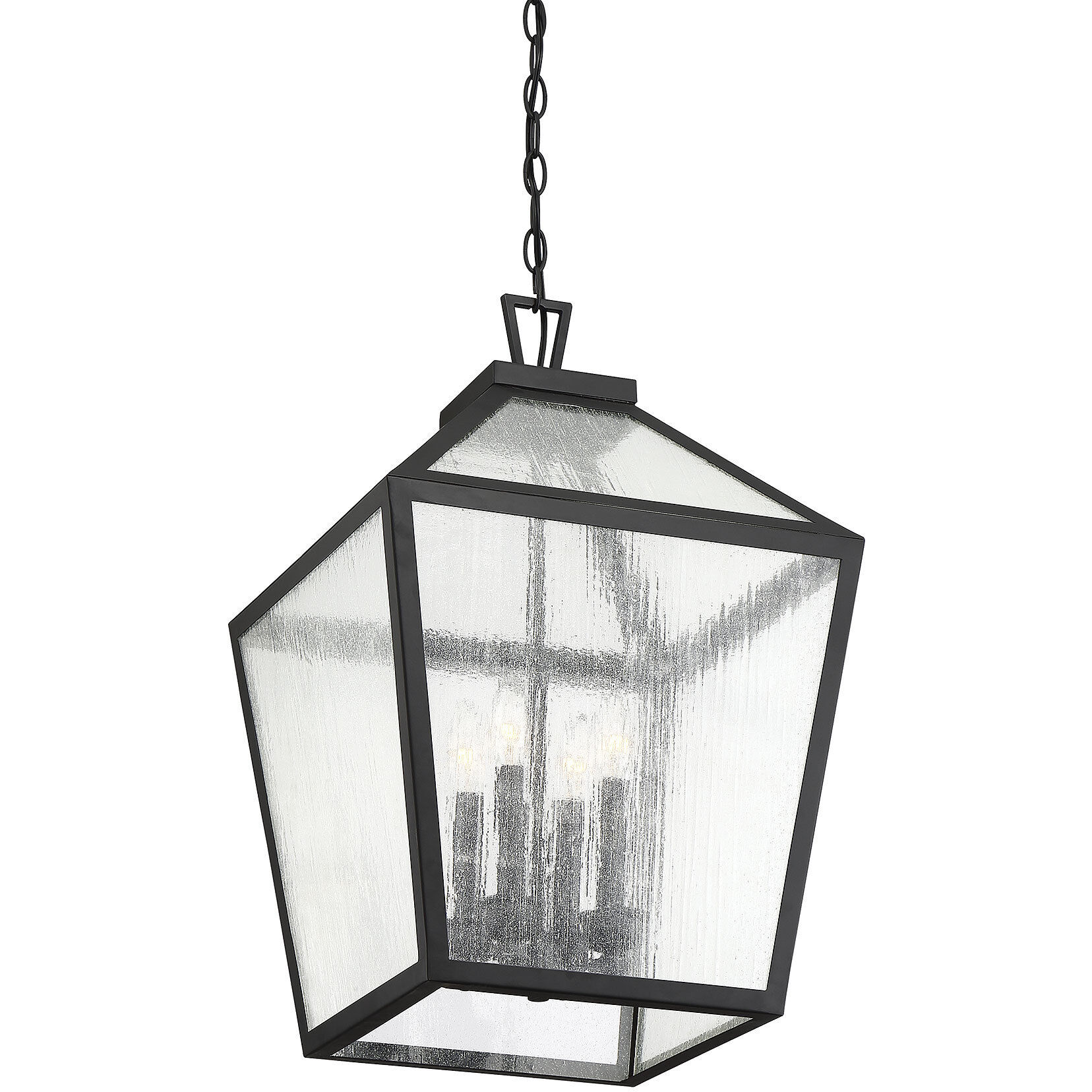 Woodstock 4 Light 15 inch Black Outdoor Hanging Lantern