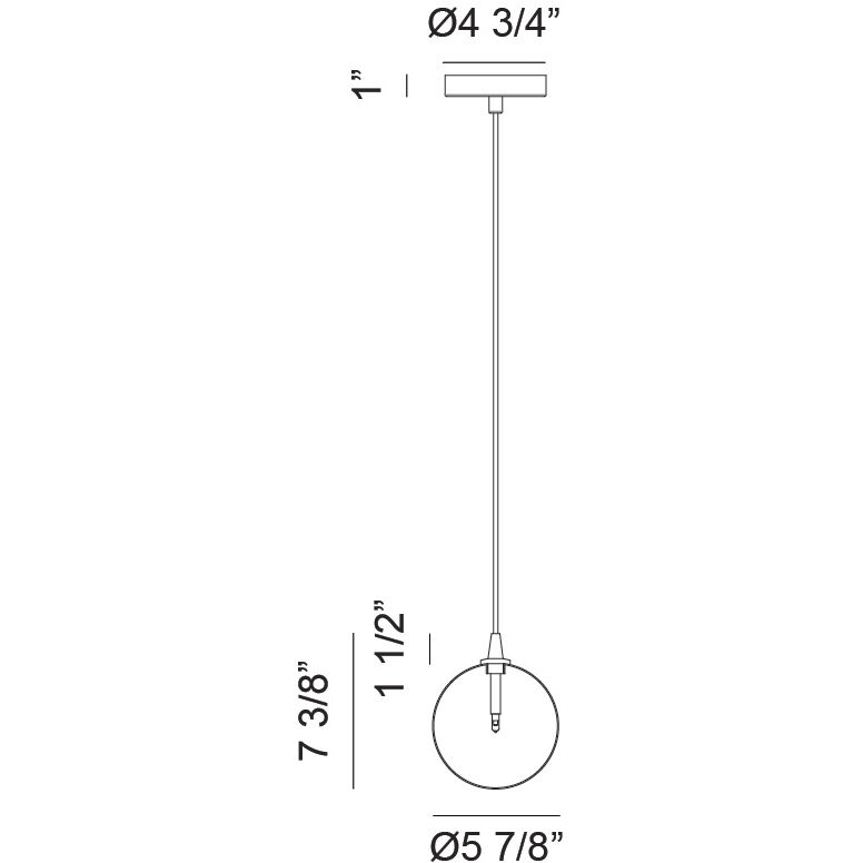 Bolha 1 Light 9 inch Chrome Pendant Ceiling Light in Chrome and Clear