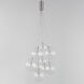 Burst LED 19.75 inch Satin Nickel Multi-Light Pendant Ceiling Light in Clear