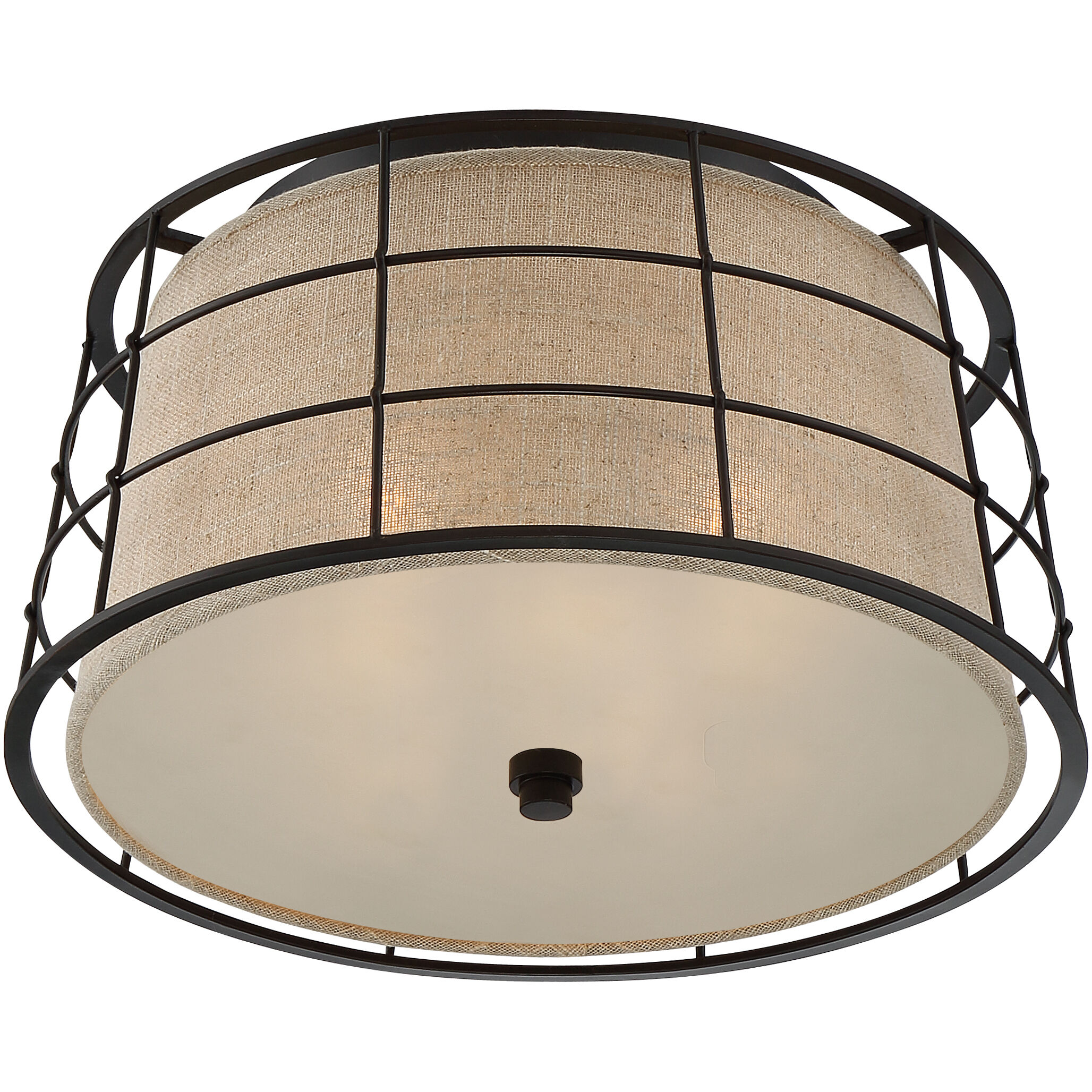 Landings 3 Light 16 inch Mottled Cocoa Flush Mount Ceiling Light