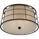 Landings 3 Light 16 inch Mottled Cocoa Flush Mount Ceiling Light