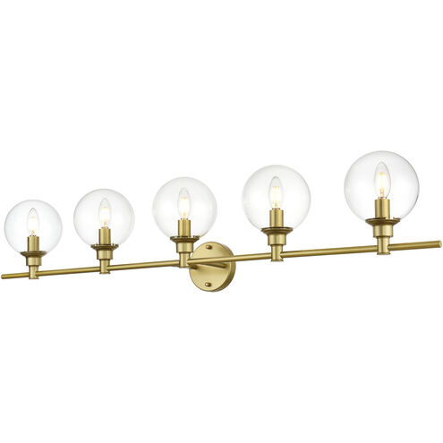 Jaelynn 5 Light 47 inch Brass Bath Sconce Wall Light