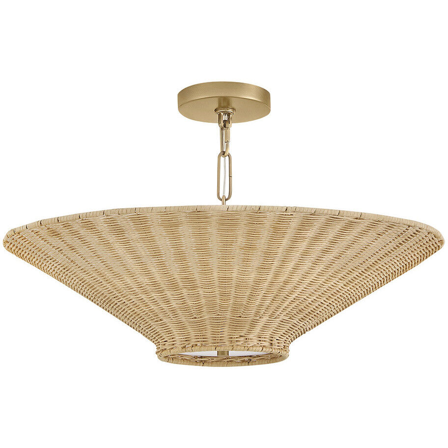 Delia 4 Light 23.5 inch Heritage Brass Convertible Chandelier Ceiling Light