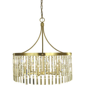 Holly 6 Light 24 inch Brushed Brass Dining Chandelier Ceiling Light