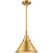 Franklin Restoration Briarcliff 1 Light 10 inch Satin Gold Mini Pendant Ceiling Light