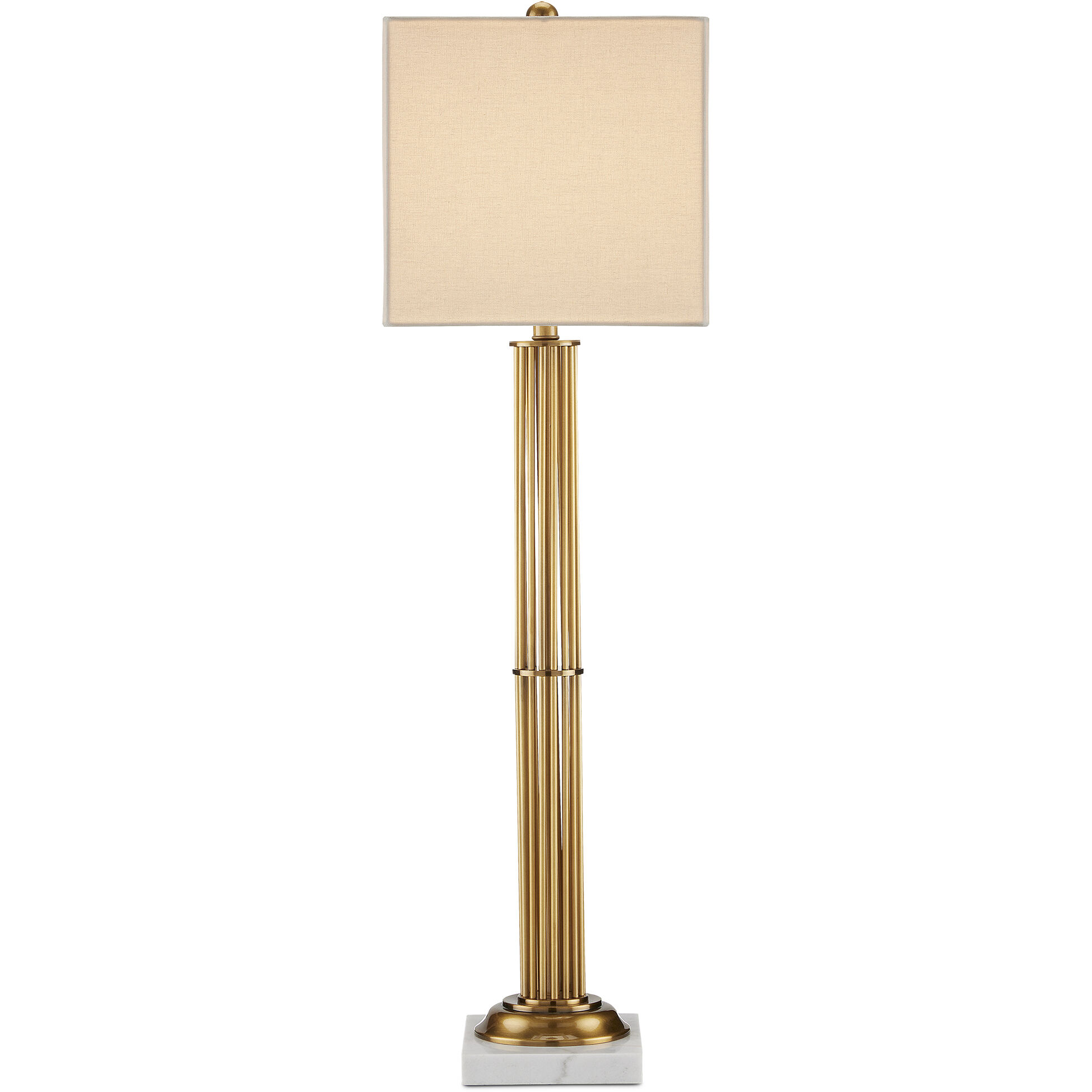 Allegory 36.5 inch Antique Brass/White Marble Table Lamp Portable Light