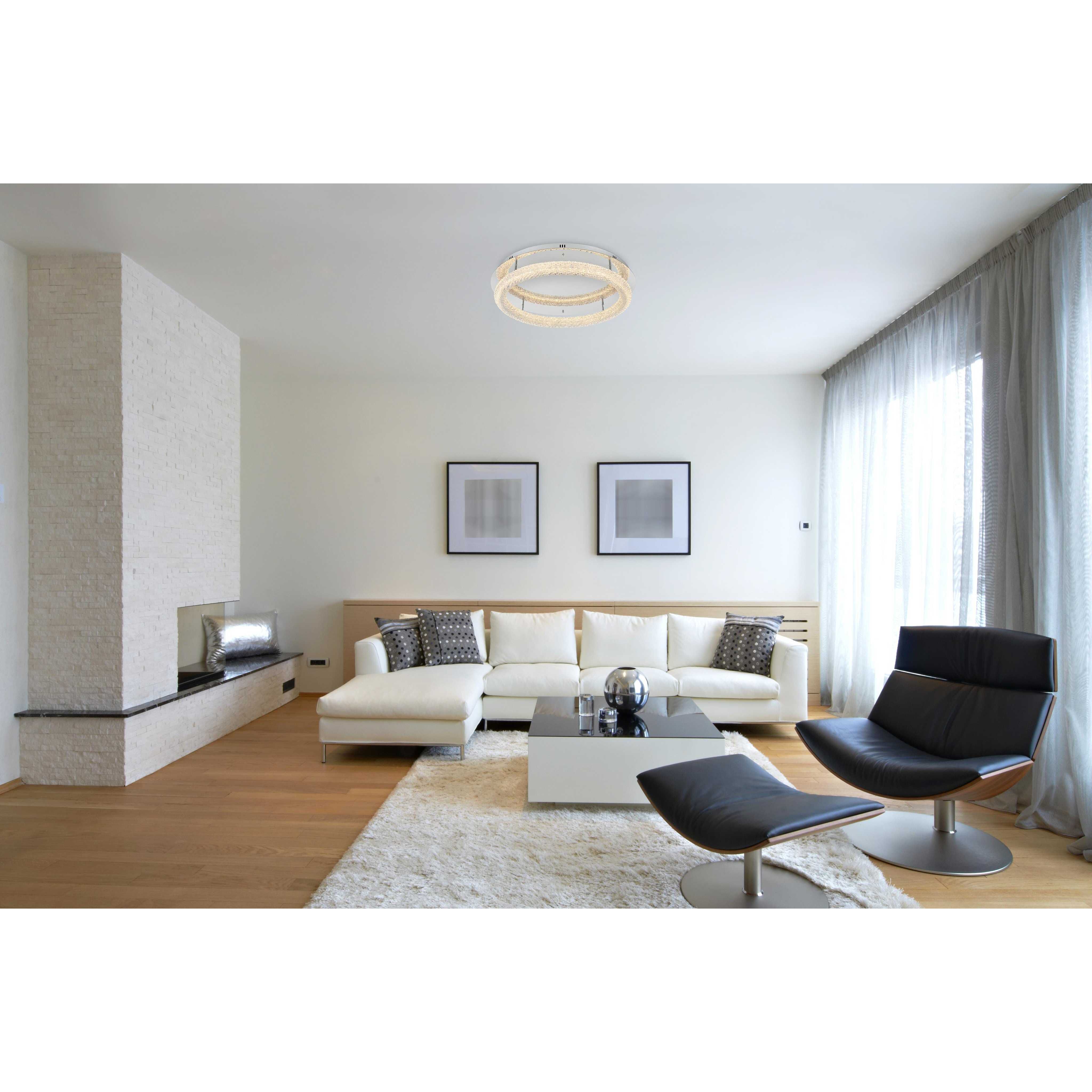 Bowen 1 Light 29.5 inch Chrome Flush Mount Ceiling Light