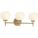 Hannah 3 Light 24 inch Warm Brass Bathroom Vanity Light Wall Light, Lighting One