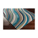 Olean 96 X 60 inch Teal/Aqua/Taupe/Cream/Dark Brown/Ink Rugs, Rectangle