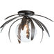 Dahlia 1 Light 21.3 inch Dark Smoke Semi-Flush Ceiling Light in Water