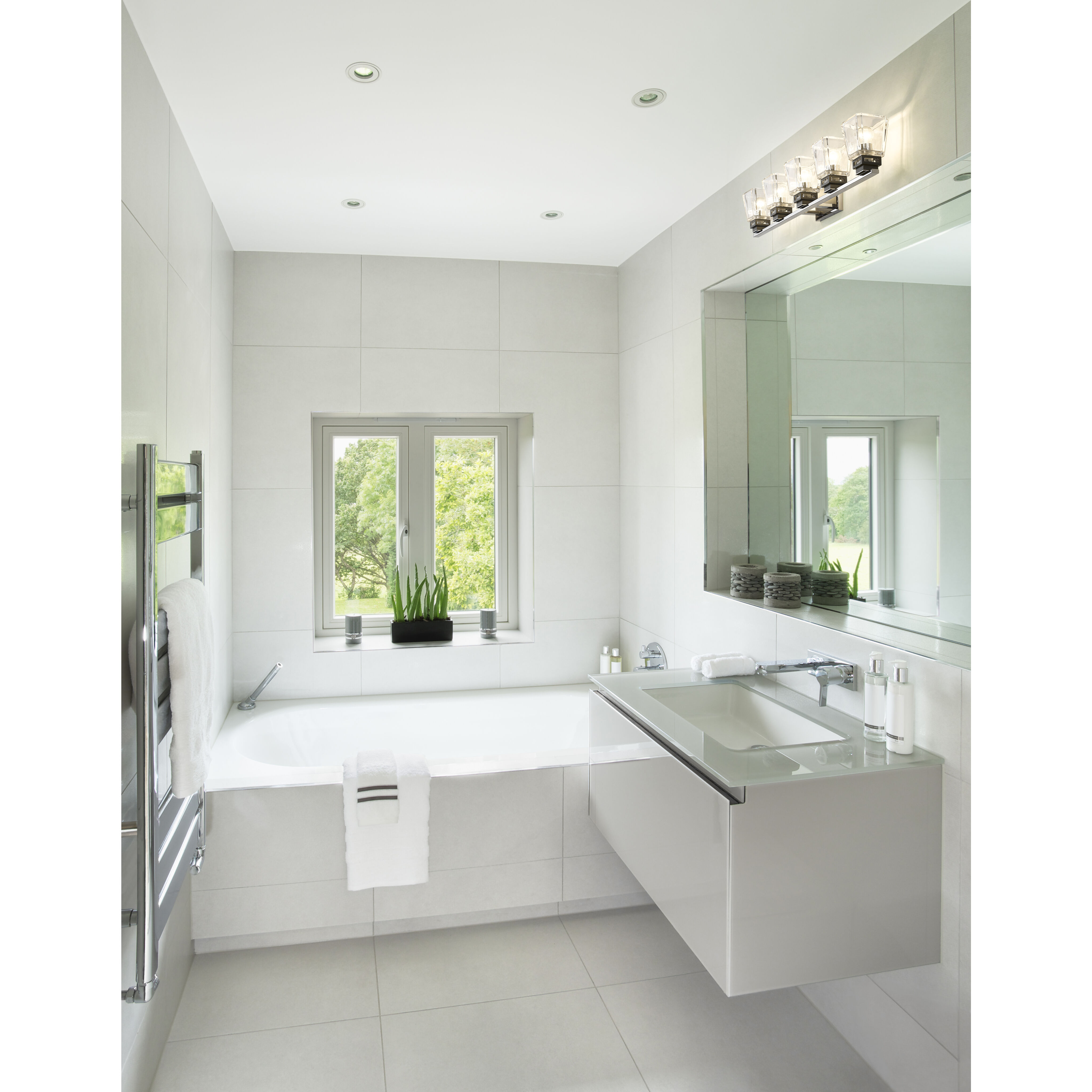 Jackson 5 Light 42.25 inch Chrome and Matte Black Vanity Wall Light