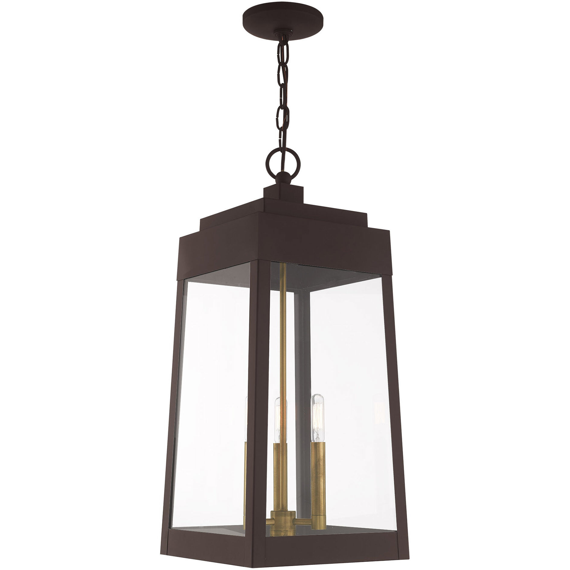 Oslo 3 Light 10.5 inch Bronze Outdoor Pendant Lantern