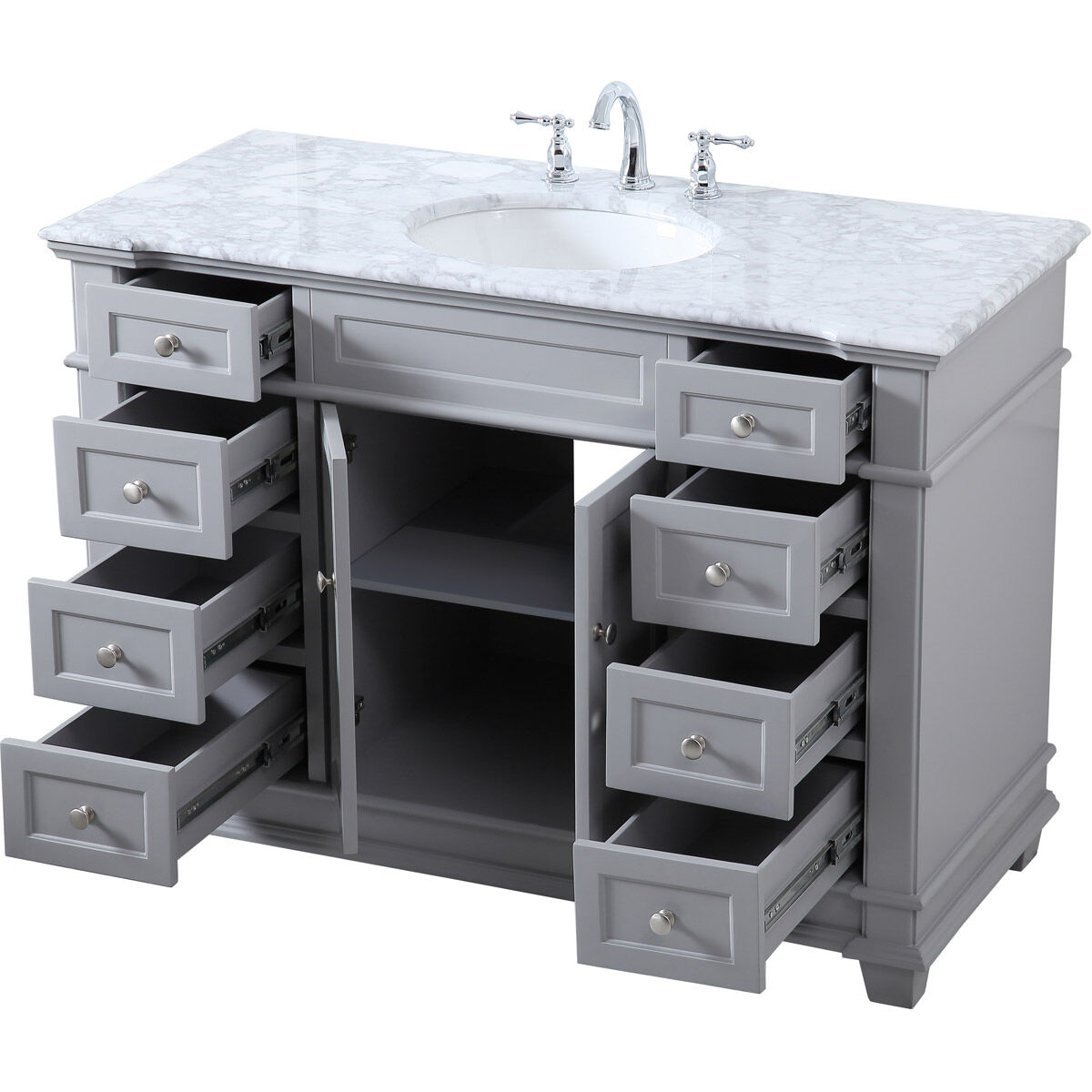 Wesley 48 X 21.5 X 35 inch Grey Vanity Sink Set in Gray
