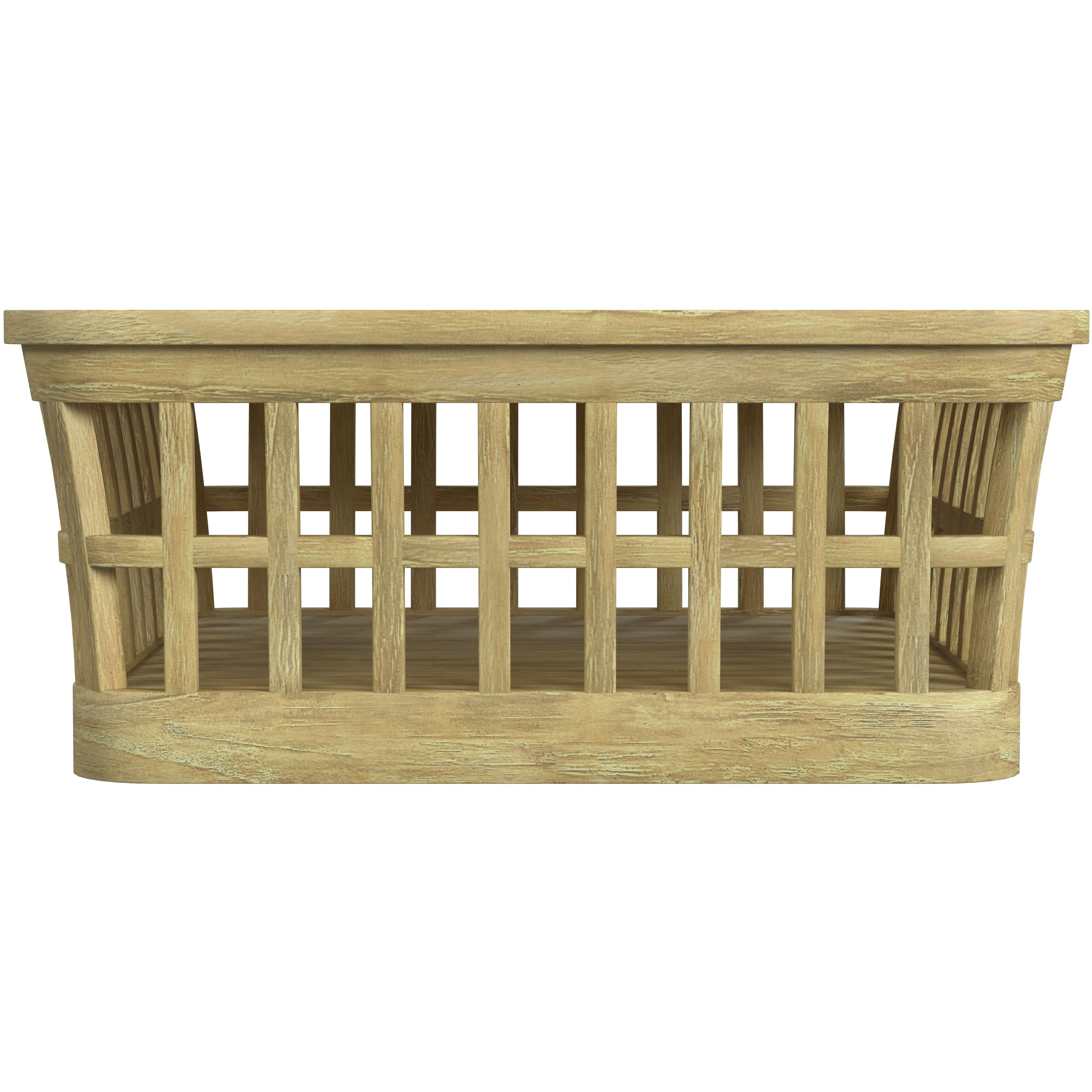 Monhegan Outdoor Teak and Marble Coffee Table in Light Brown