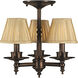 Sheraton 3 Light 14 inch Siena Bronze Semi-Flush Mount Ceiling Light in Sienna Bronze