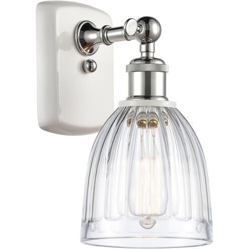 Ballston Brookfield LED 6 inch White and Polished Chrome Sconce Wall Light in Clear Glass, Ballston