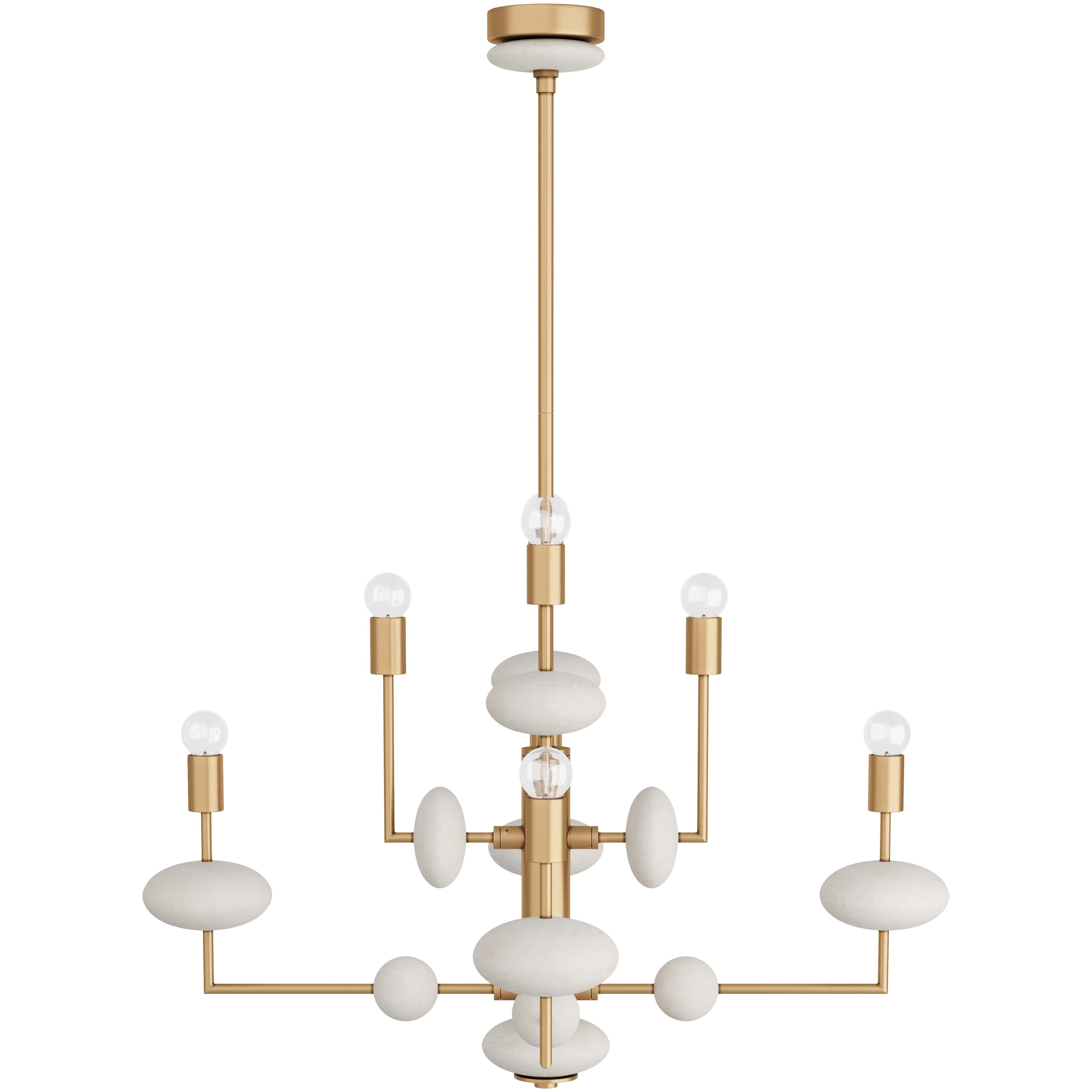 Vista 8 Light 36 inch Antique Brass Chandelier Ceiling Light