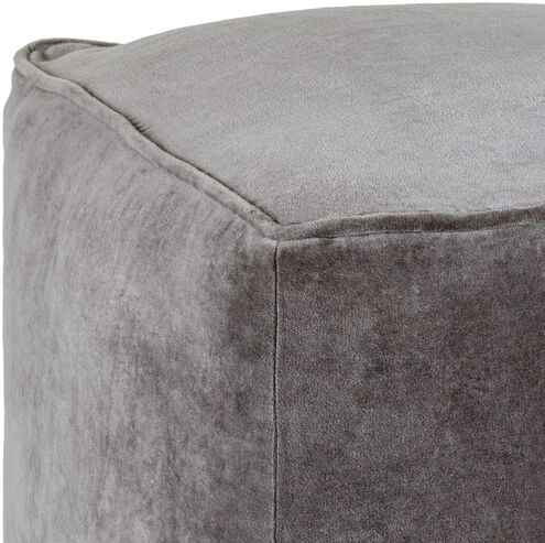Cotton Velvet 16 inch Pouf, Cube
