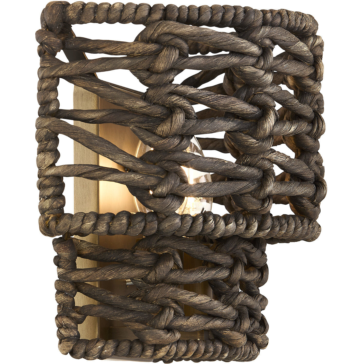 Silencio 2 Light 11 inch Riviera Brass Wall Sconce Wall Light