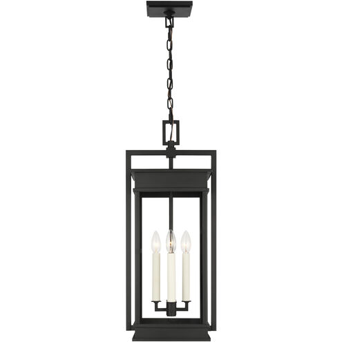 C&M by Chapman & Myers Cupertino 4 Light 11.13 inch Textured Black Outdoor Hanging Lantern