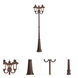 Oxford 3 Light 87 inch Hand Applied Imperial Bronze Outdoor 3 Head Post