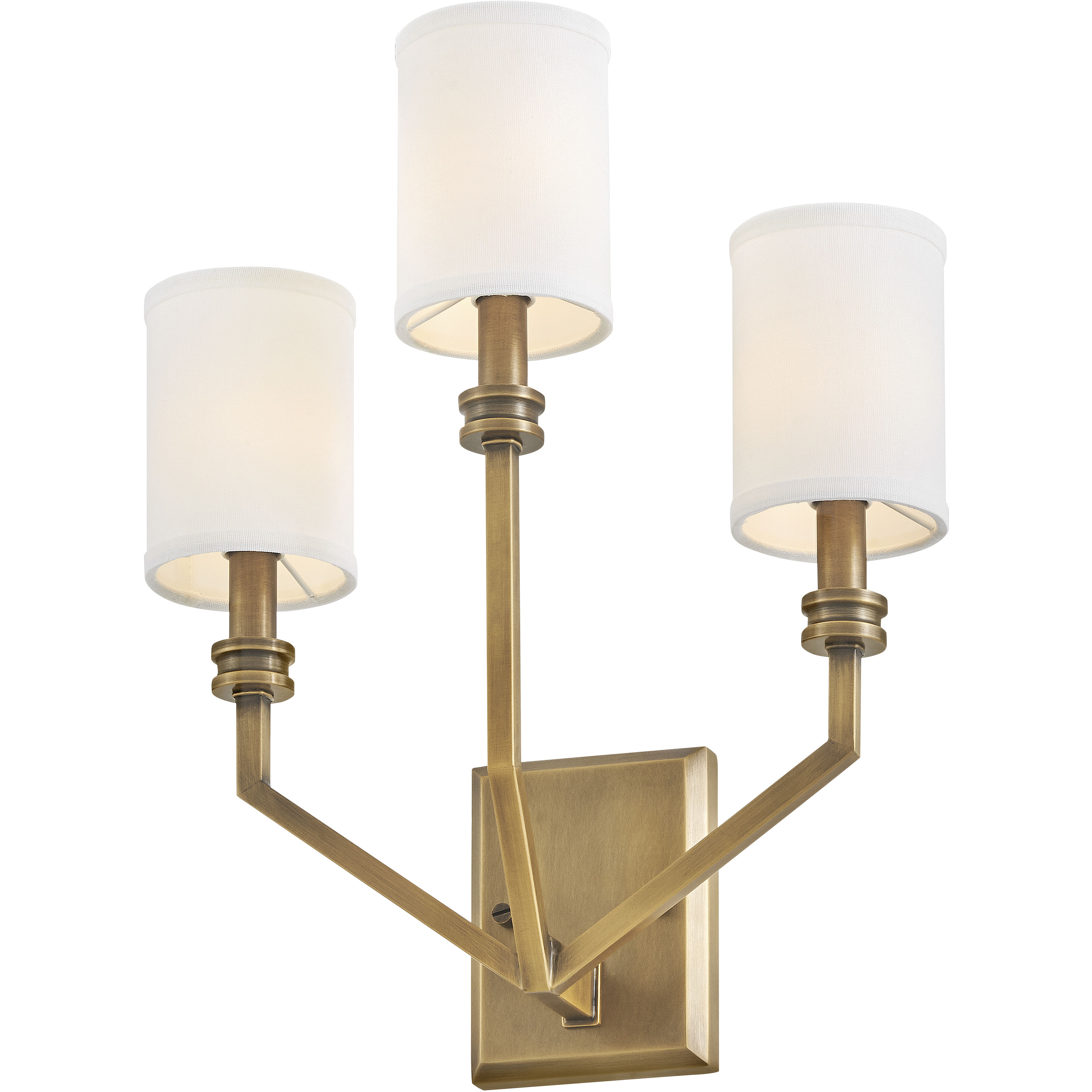 Moore 3 Light 15 inch Heritage Brass Interior Wall Mount Wall Light