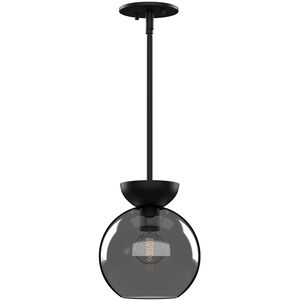 Arcadia 1 Light 7.88 inch Black with Brushed Gold Pendant Ceiling Light in Black and Smoked