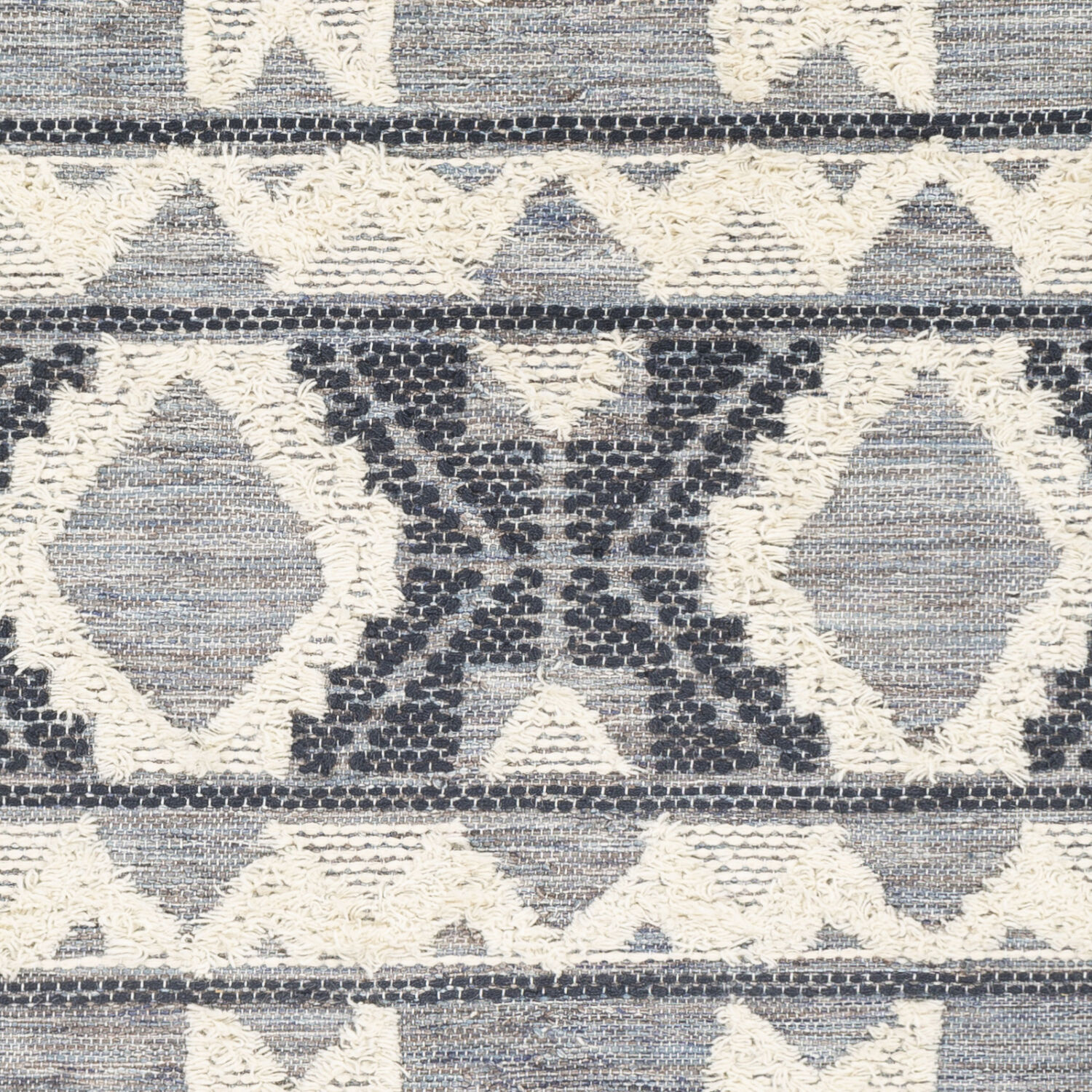 Cheyenne 120 X 96 inch Ink Blue/Dark Blue/Light Blue/Brown/Cream Handmade Rug