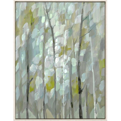 Summer Trees Gray and Green and Multi and Neutral Canvas
