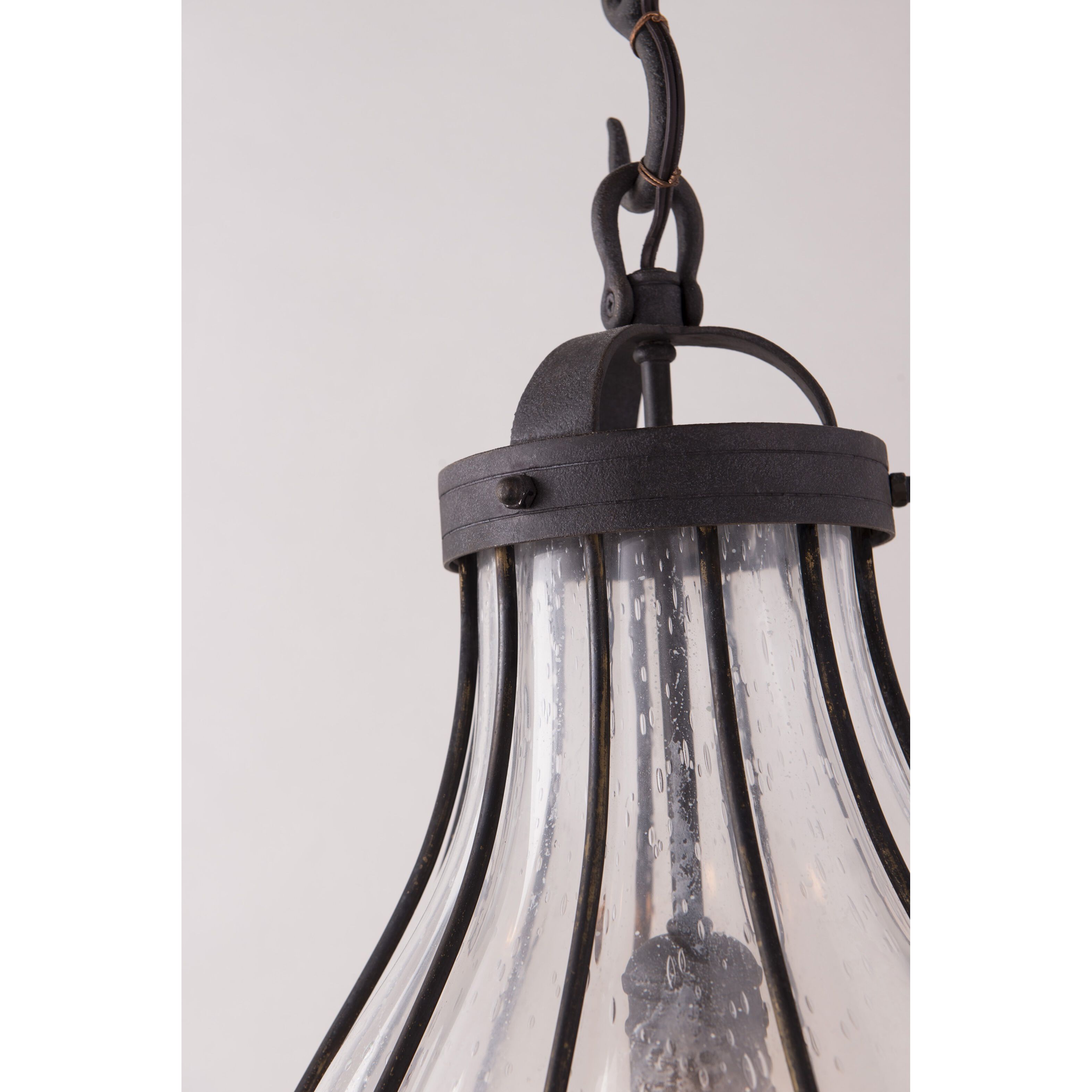 Murphy 1 Light 14 inch Vintage Iron With Rustic Wood Pendant Ceiling Light