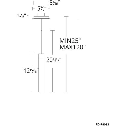 Minx LED 2 inch Antique Nickel Pendant Ceiling Light